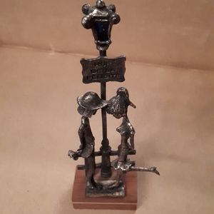 Vintage Peltro Italian Pewter Couple Figurine